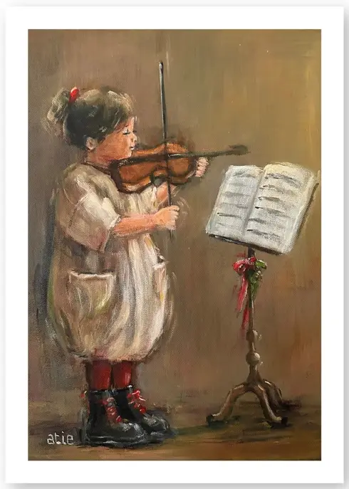 Enkele kaart: Blanco - Meisje Viool
