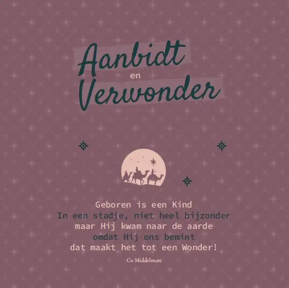 Enkele kaart: Aanbidt en verwonder