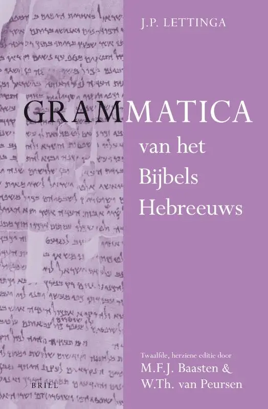 Grammatica, twaalfde herziene editie, door J.P. Lettinga, Martin Baasten, W.Th. van Peursen; Leerboek door Martin Baasten en W.Th. van Peursen

Deze Grammatica biedt een overzicht van de beginselen van het Bijbels Hebreeuws. Het werk is in eerste instantie geschreven voor de beginnende student, maar is eveneens nuttig voor gevorderden. Het boek heeft ruime aandacht voor de historische ontwikkeling van het Bijbels Hebreeuws en bevat een uitvoerige behandeling van de syntaxis. De Grammatica is ook bedoeld als naslagwerk naast het bijbehorende Leerboek van het Bijbels Hebreeuws, waarin de stof in zorgvuldig opgebouwde lessen didactisch verantwoord wordt aangeboden. Deze twaalfde editie is geheel herzien en in overeenstemming gebracht met recente inzichten in de hebraïstiek en de taalkunde; zij bevat een aanzienlijk aantal aanvullingen en verbeteringen ten opzichte van de elfde editie (2000).