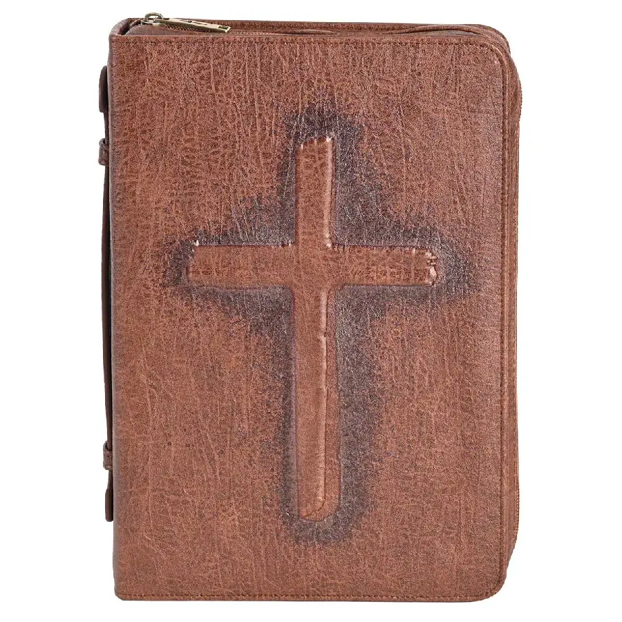 Biblecover X-Large Vintage cross Brown