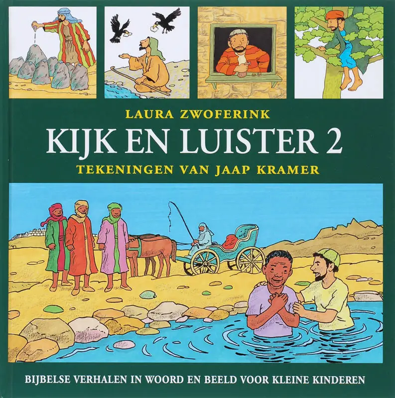 Het doel van deze uitgave is kleine kinderen al jong vertrouwd te maken met de verhalen uit de Bijbel. Kijk en luister is rijk geïllustreerd, zodat de kinderen zelf zoveel mogelijk kunnen zien en ontdekken. De Bijbelse verhalen kunnen aan de hand van platen aan de kinderen worden verteld. De korte teksten bieden daarbij ondersteuning. Kinderen die beginnen met lezen kunnen de teksten ook zelf lezen.