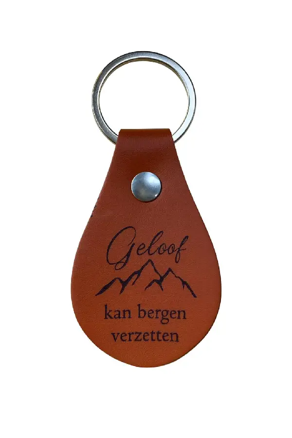 Sleutelhanger: Geloof kan bergen verzett